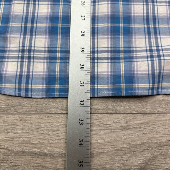 Banana Republic Soft Wash Dress Shirt Men's Large Blue Plaid Button Up Preppy - Picture 11 of 13